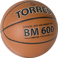 Мяч баскетбольный TORRES BM600, р. 6, ПУ, нейлон корд, бут. камера