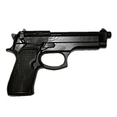 Пистолет тренировочный черный, мягкий термоэластопласт, 320 гр.