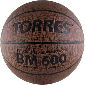Мяч баскетбольный TORRES BM600, р. 7, ПУ, нейлон корд, бут. камера